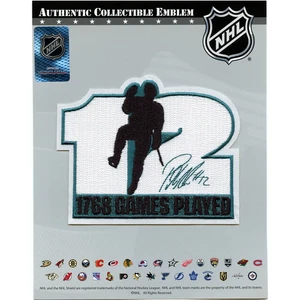 San Jose Sharks Patrick Marleau 1768 Games Played NHL Jersey Patch - Picture 1 of 2