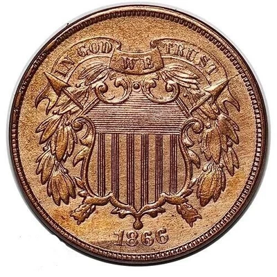 1866 Two Cent Coin RED, Nice Choice BU++ RD BEAUTIFUL COIN!!!! (c224) - Image 1 of 2