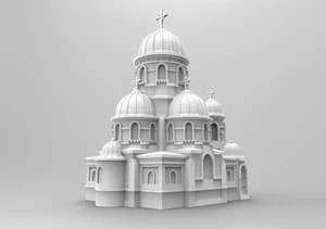 Capriana church Building 8 Inches - Stone Grey - Picture 1 of 1