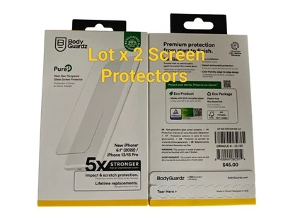 Bodyguardz Pure 3 Tempered Glass Screen Protector iPhone 13, 14, 14 Pro, 13 Pro - Image 1 of 4