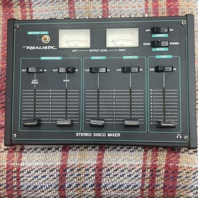 Vintage Realistic Stereo Disco Mixer 32-1100A Tested Works On Batteries DJ Audio - Image 1 of 4