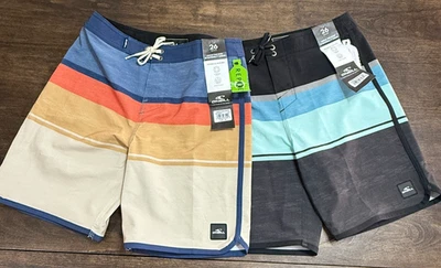 O'NEILL BOY'S LENNOX VIEIRA 16" BOARDSHORTS PAQUETE DE 2 ~ TALLA 12 (CINTURA 26") Foto 1 de 4
