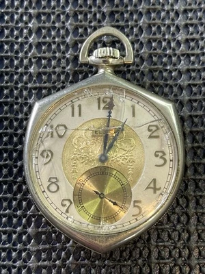 1932 Elgin Mod. 3 Gr. 345 12s 17j Ornate Supreme Case Pocket Watch Runs - Image 1 of 4