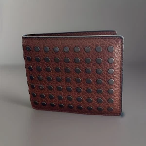 Designer COACH Genuine Leather Wallet 3 In 1 ID Window /Gunmetal Studs (Org$250) - Picture 1 of 11