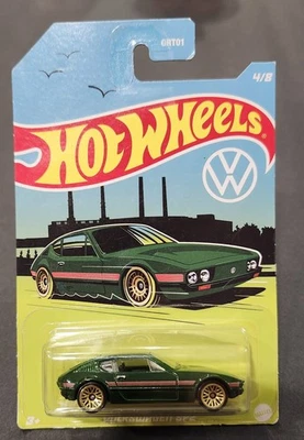 Hot Whels Volkswagen SP2 4/8 GRT01 Green with Orange Stripes HDH43-D510 (G1) - Image 1 of 4