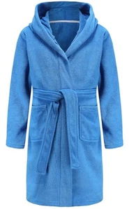 Kids Boys Girls Hooded Towelling Bathrobe Dressing Gown 100% Cotton Terry Tow... - Picture 1 of 7