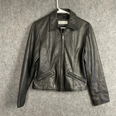 Valerie Stevens Jacket Womens Size 4 Black Lambskin Leather - Image 1 of 4