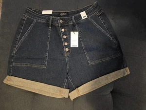 Judy Blue Jean Shorts Buttonfly Womens 3X JB150175 High Waist Dark Wash Denim - Picture 1 of 7