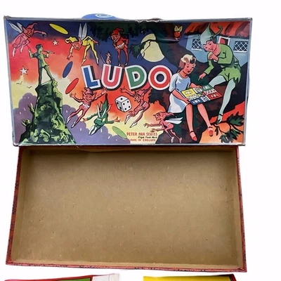 Vintage Ludo Game 1930s Fairy Pixie Artwork Unbranded British Litho Board Comple - Image 1 of 4