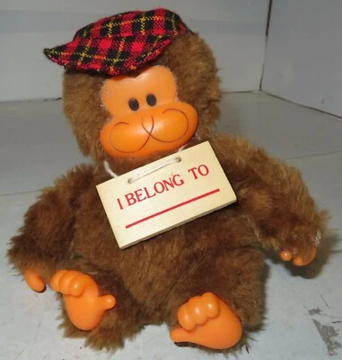 Vintage Dan Dee Monkey Ape Gorilla Plush Toy Like Monchhichi Animal I Belong To  - Image 1 of 4