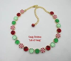 Kristall Weihnachtskette mit Spearmint Cabs, Weihnachtsschmuck, Sabika geschlossen - Bild 1 von 3