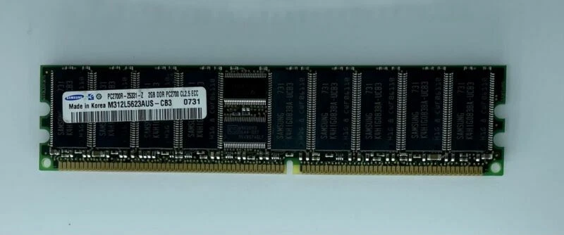 2GB PC DDR1 PC2700R CL2.5 2700R DDR1-333MHZ 333 184PIN ECC-REG RDIMM 128X8 2RX8 - Image 1 of 1