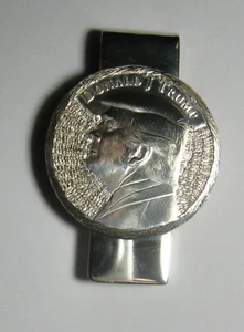 Custom Made Heavy Sterling Silver TRUMP 47 Money Clip 62g * * VERY RARE Piece - Picture 1 of 8