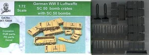 JK Resin 1/72 ALEMÁN SEGUNDA GUERRA MUNDIAL LUFTWAFFE SC 50 CAJAS DE BOMBAS & SC 50 BOMBAS Juego de resina - Imagen 1 de 3