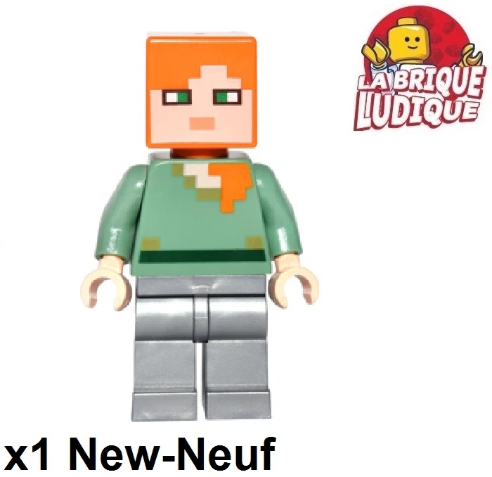 Lego - Figurine Minifig Minecraft Alex flat silver leg MIN026 21125 NEUF - Photo 1/1