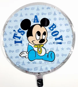 Vintage 80s M&D Mylar Helium Balloon Disney Mickey Mouse It's A Boy Baby Shower - Picture 1 of 7