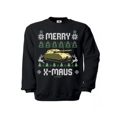 ALFASHIRT Suéter Merry X-MAUS Tank Ugly Panzer suéter Navidad Gamer VIII #43386