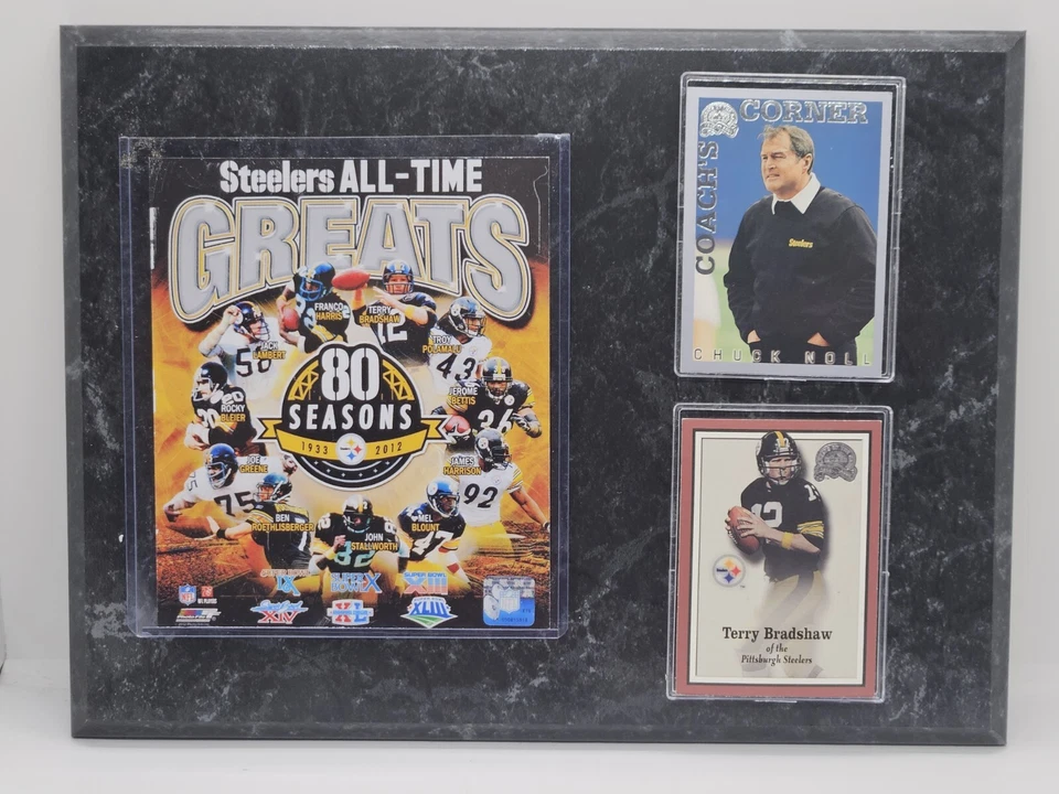 PLACA DEPORTIVA PITTSBURGH STEELERS CHUCK NOLL & TERRY BRADSHAW GRANDES DEL JUEGO Foto 1 de 1