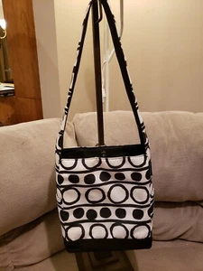 GRAPHIQUE Polka Dot Canvas Bag Purse - Picture 1 of 12
