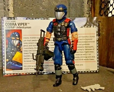 GI JOE ~ 2006 COBRA VIPER  ~ HEAVY MACHINE GUN ~100% & CARD ~ PIT VIPER SIM 1986 - Image 1 of 2