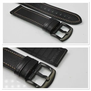 Pulsera de reloj híbrida silicona cuero modelo negro apta para Apple Watch 38 - Imagen 1 de 3