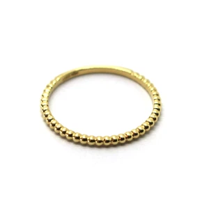 Anillo De Oro Amarillo O Blanco O Rosa 18K, Fila De Esferas De 1 Mm, Brillante - Imagen 1 de 8