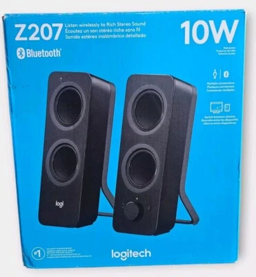 Logitech Z207 2.0 Multi Device 3.5mm Bluetooth Stereo Speakers 10 WATT Switching - Image 1 of 4