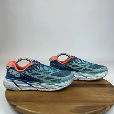 Womens Hoka One One Clifton 3 Blue Athletic Running Comfort Sneakers Size 9.5 B - Image 1 of 4