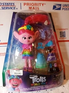 Muñeca Amapola DreamWorks Trolls Gira Mundial Moda Celebración con Accesorios NUEVA - Imagen 1 de 10