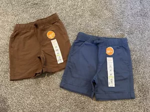 Jumping Beans Khaki and Navy Blue Poplin Textured Drawstring shorts 2T Boys - Picture 1 of 12