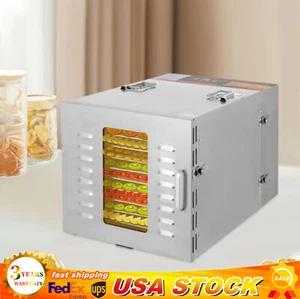 10 Trays Food Dehydrator Machine 1000W Jerky Fruit Drying Stainless Steel Trays - Picture 1 of 20