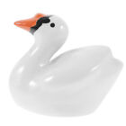 White Ceramic Swan Figurine for Garden Pond Decoration-EX