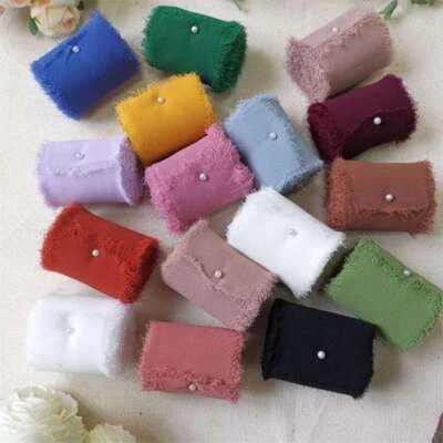 Cinta Triturada Gasa Deshilachada 3.8cm × 5 Boda Manual Vendaje Paquete Pastel Regalo Foto 1 de 4