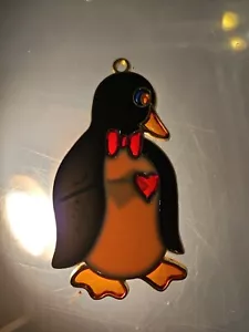 Vintage Pinguin Dekoration Buntglas Sonnenfänger  - Bild 1 von 2