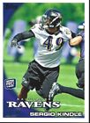 2010 Topps #28 SERGIO KINDLE RC Rookie Football Card (BALTIMORE RAVENS). rookie card picture