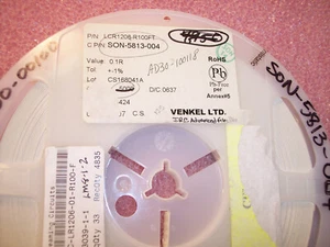 QTY (4780)  .1 Ohm 1/4W 1% 1206 CURRENT SENSING RESISTORS LCR1206-R100FT VENKEL - Picture 1 of 1