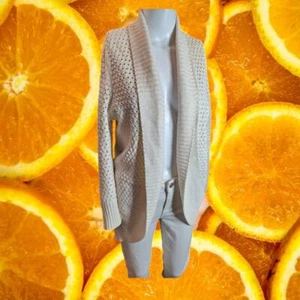 Converse One Star Women's White Cotton Open-Knit Open Front Cardigan Size L - Picture 1 of 8