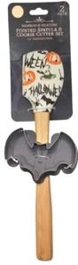 2-Piece Halloween Pointed Silicone Spatula Witch Spider Cookie Cutter Bat Candy - Picture 1 of 11