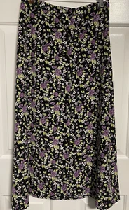 Vintage Women's Christopher & Banks Floral Midi Skirt Buttons 90s Y2K Size 8 - Picture 1 of 6
