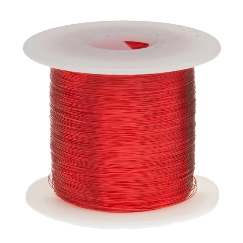 27 AWG Gauge Heavy Copper Magnet Wire 1.0 lb 1571' Length 0.0161" 155C Red - Image 1 of 1