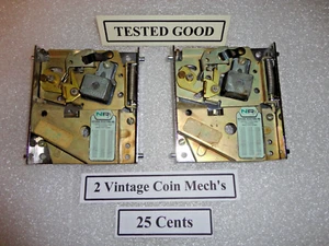 Vintage 25 Cent Coin Mechs, For Pinball, & Arcades  X2 Look Nice Tested  #6 - Picture 1 of 6