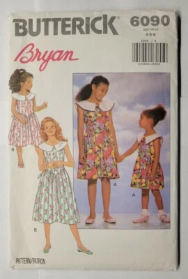 Butterick Bryan 6090 Size 4 5 6 Girls Dress Sleeveless Spring Summer Uncut - Image 1 of 3