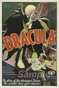 VINTAGE 1931 DRACULA MOVIE POSTER A4 PRINT - Picture 1 of 1