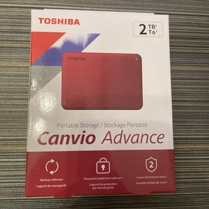 Disque dur externe rouge Toshiba Canvio Advance 2 To 2,5" HDTCA20XR3AA - Photo 1/8