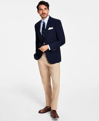 Blazer Abrigo Deportivo Brooks Brothers Para Hombres Calce Clásico 46 R Azul Marino Elástico Sólido Foto 1 de 2