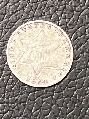 1854 Silver 3 cent Trime! - Image 1 of 2