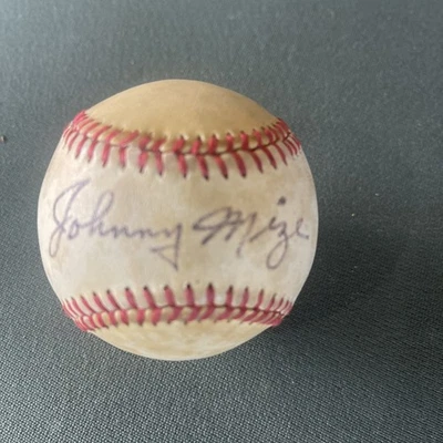 Johnny Mize  Autograped Chubb Feeney  National League Baseball - Image 1 of 2