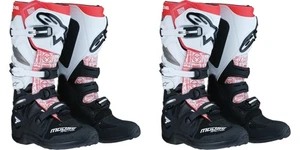 Moose Racing Alpinestars Tech 7 Boots Black/White/Red Sizes 7-14 NEW - Picture 1 of 3