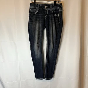 Wallflower Dark Wash Skinny Jeans Size 7 juniors - Picture 1 of 9
