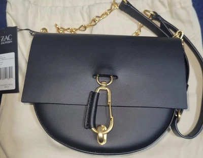 Lindo Bolso Bandolera ZAC POSEN - Aseguramiento Sillín Cuero Liso Negro Foto 1 de 4